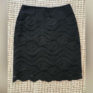 Carmen Marc Valvo Vintage Black Lace Skirt